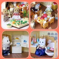 1:12 Toy House Forest Family Miniature Toy FurnitureAnd Dolls 2