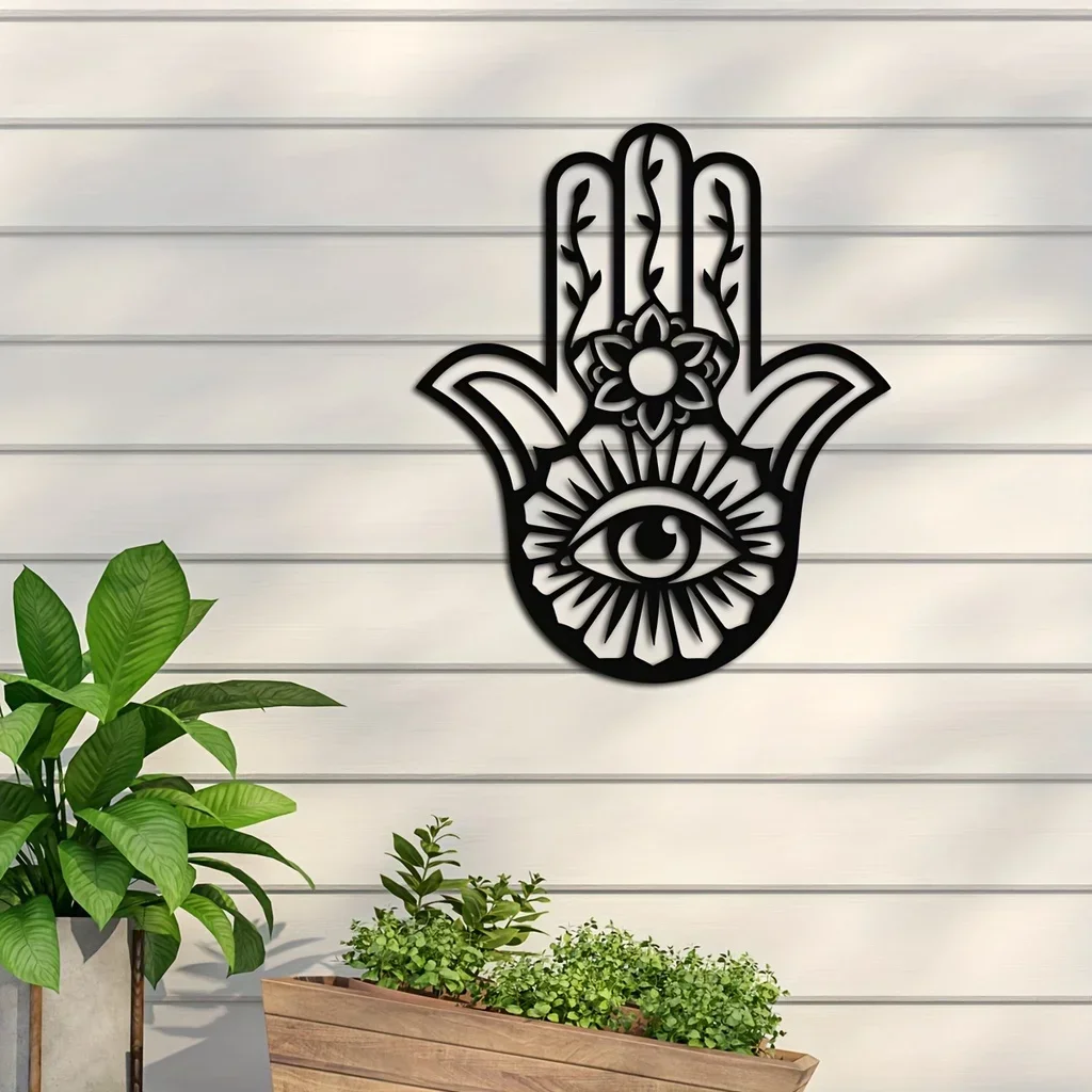 

HELLOYOUNG Metal Evil Eye Art Home Decor Bohemian Metal Wall Mounted Decor Metal Third Eye Gothic Sign Wall Hanging Art Livingr