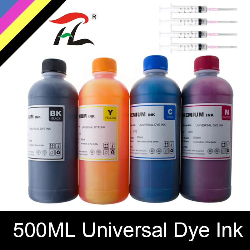 

4 Pack 500ML Universal Refill Ink kit for Epson for Canon for HP for Brother Inkjet Printer CISS Cartridge Printer Ink