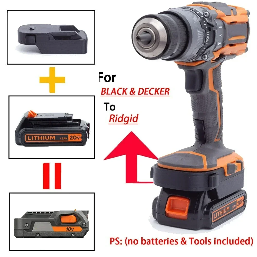 For Black & Decker 20V Lithium Battery Adapter to RIDGID AEG 18V Power Tools  (Not include tools and battery) - AliExpress