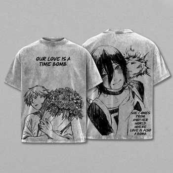 Reze Graphic Printed T-shirt Chainsaw Man Anime Vintage 1