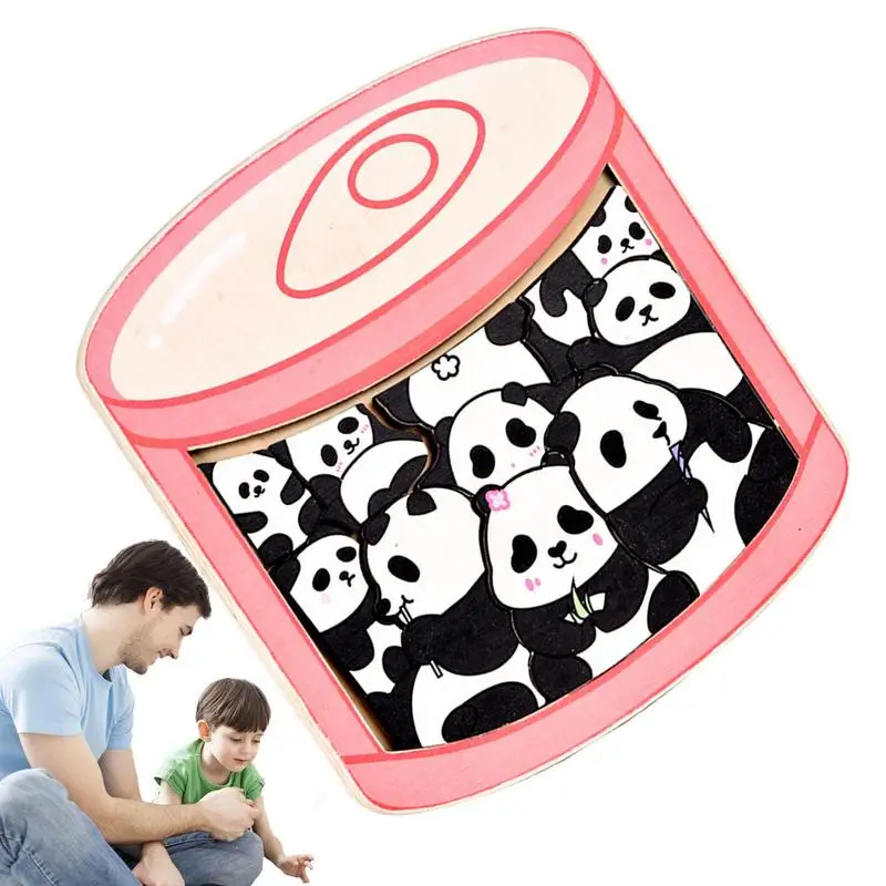 

Panda Jigsaw Puzzles Cartoon Panda Jigsaw Puzzles Toy Montessori Early Educational Building Blocks Flat Can Shape Puzzle For