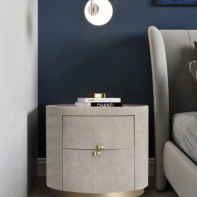 Biodev Italian Light Luxury Bedside Table Oval Designer Fendi Simple Bedside Storage Cabinet