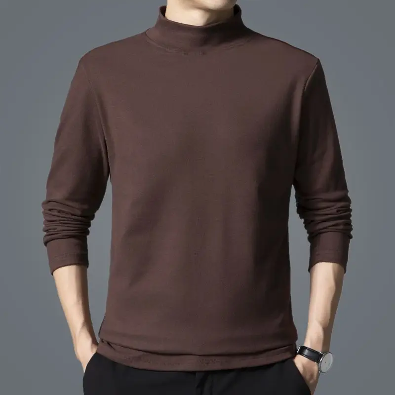 Autumn Winter New Solid Color Fashion Long Sleeve Sweater Man High Street Casual Slim Pullovers Men Thin Style Knitting Tops