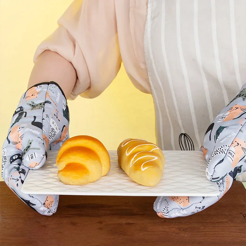 1pcs Microwave Mitts Anti-scald Heat Resistant Non-slip Baking Gloves silicone oven mitts kitchen gloves silicone oven gloves