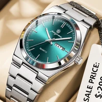 PAAZOMU Fashion Men's Quartz Watch Stainless Steel Waterproof Luminous Man Watch Chronograph Date Multifunction Watches For Men