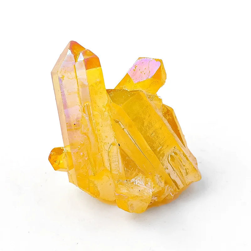 Luxury Green Aura Quartz Cluster - Elegant Natural Stone Decor for Home & Office, Ideal Independence Day Gift