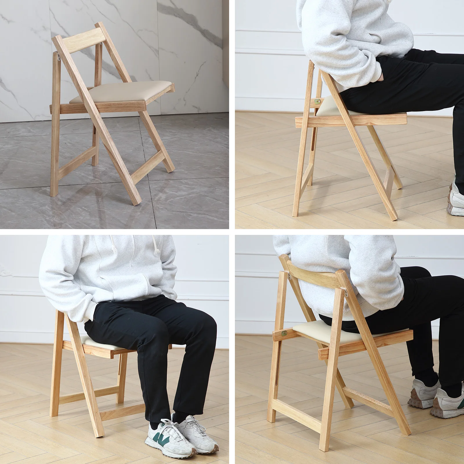 Folding Chair for Dining Table Convenient and Saving Space Suitable for Event Party 198LB Weight Capacity Two Chairs