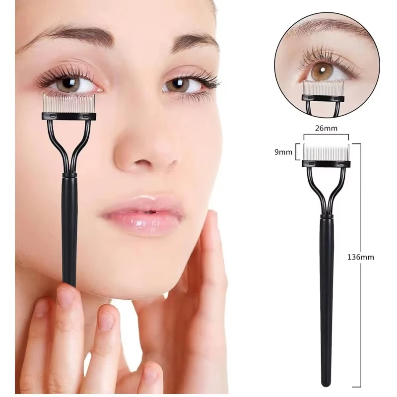 Eyelash Curler Makeup Tool Set Eyelash Accessories Eyelashes Brush Eyelashes Brush Comb Disposable Eyelash Brushes Eyelash Separator Metal Teeth Straight Eyelash Curler Beauty Makeup Stainless Brush Comb Mascara Curl Makeup Tool