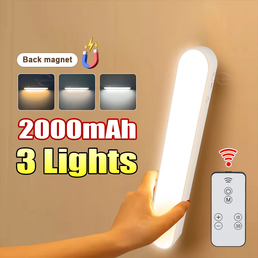LED Night Light Desk Lamp USB Rechargeable Magnetic Dimming Table Lamp Computer Study Office Reading Stand Light for Bedroom