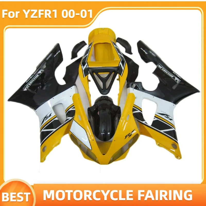 

Настраиваемый Комплект кузова для YAMAHA YZFR1 2000 2001, запчасти для послепродажного рынка, гоночные формы для литья под давлением, комплекты обтекателей, желтый, черный, белый
