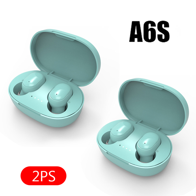 A6S Smart Digital Display Bluetooth Headset Wireless Mini HIFI Headset Stereo in-Ear Sports Earphone with Mic & Charging Box