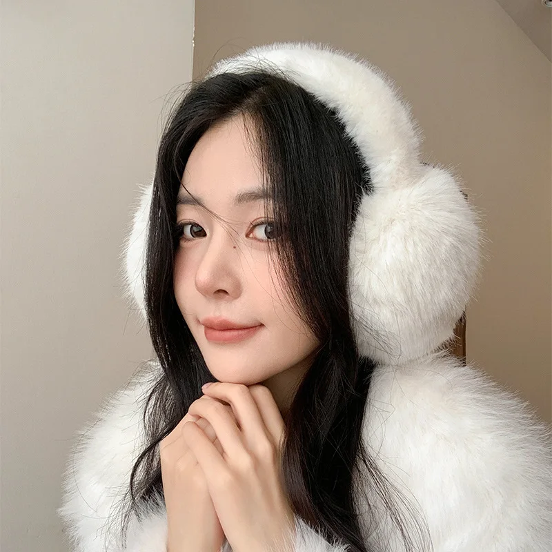 Autumn Winter Earmuffs Men Women Warm Plush Solid Color Outdoor Cold Protection