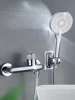 Wall Mount Bathtub Faucet with Handheld Spray Waterfall Bathroom Tub Filler Bath Shower Head Hot and Cold Mixer Valve Nozzle Tap 6