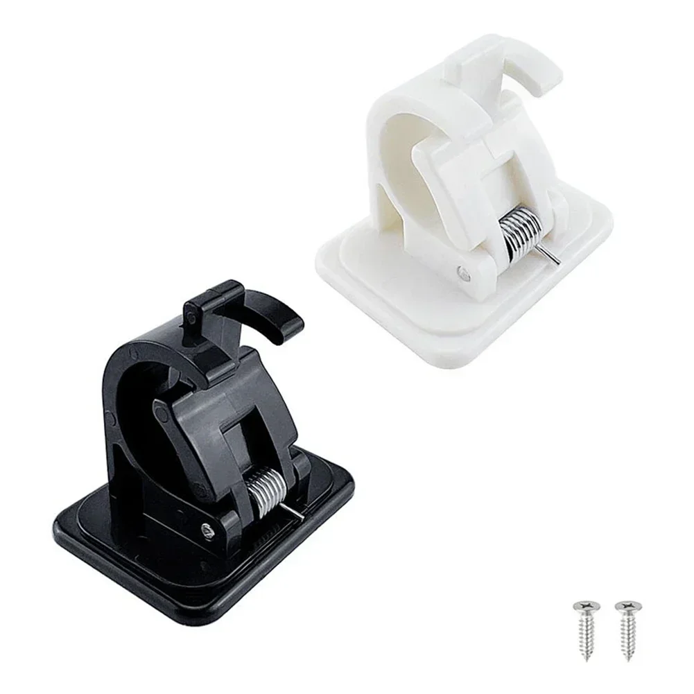 Fishing Accessories Fishing Rod Holder ABS Plastic Fishing Rod Rack Holder Wall Mounted Fishing Pole Clamp Rods Clips Adhesive Wall Curtain Fixed Clip Rack Hook