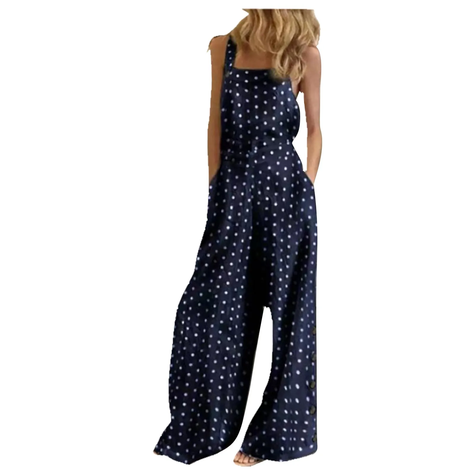 

Summer Women'S Small Floral Print Side Pockets Loose Straps Pants Women Summer Bodysuit Women Overalls Romper For Women 2023