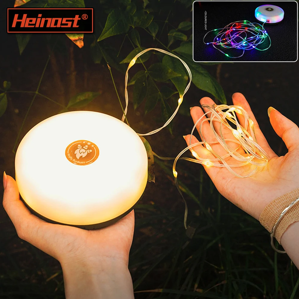 USB Rechargeable Camping Light Outdoor Tent Light XTE LED Flashlight with Magnet Hook 10 Meter Strip (warm Light+RGB) camping light portable lanterns camping lamp