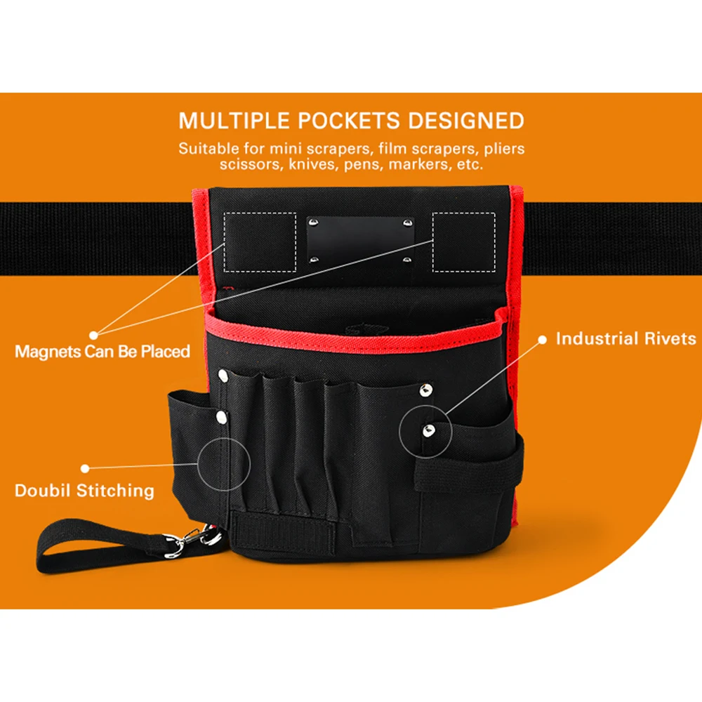 EHDIS Window Tinting Waistband Tool Bag Car Foil Vinyl Film Wrapping Squeegee Knife Magnetic Storage Pouch Carrying Waist Pocket