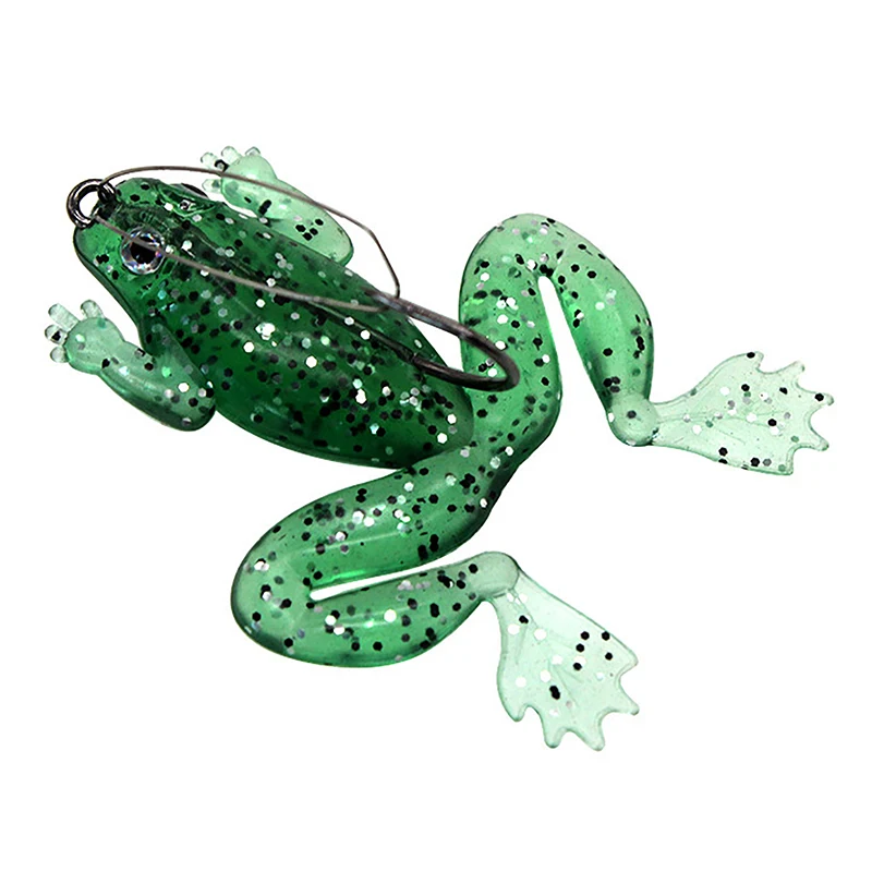 4.5g/6cm Durable Portable Lifelike New Rubber Frog Spinner Sinking Bass Bait Soft Fishing Lures