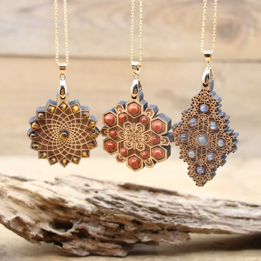 

Magic Circle Pendants Chains,Beech Wooden Hexagram Astrolabe Labradorite Lapis Amulet Lucky Symbols Necklace Jewelry,QC3268