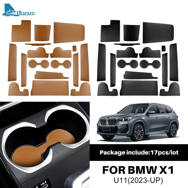 17 stücke leder auto innen tür schlitz matten für bmw x1 u11 2023 rutsch  feste becher halter untersetzer pad wasserdicht staub dichtes zubehör -  AliExpress