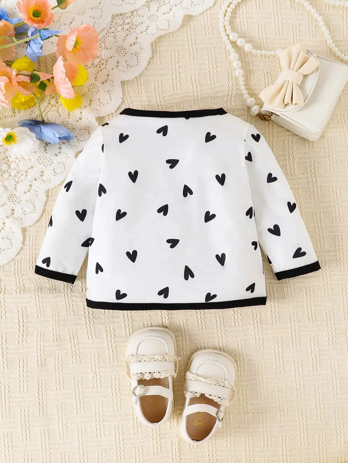 Spring and Autumn Baby Girl Boys Sweet Cute Casual Love Print Soft and Comfortable Long Sleeve Base Shirt baby t shirts