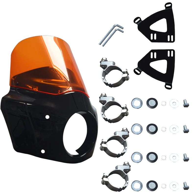 Motorcycle DS RW 11'' Headlight Fairing 39mm Clamps for Harley Sportster 883 2011-