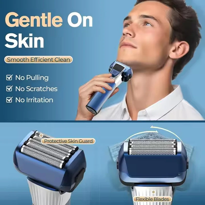 Hatteker Floating Men's Electric Shaver (5 Blades) USB Portable Rechargeable Cordless Razor
