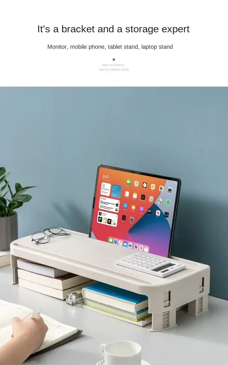 Monitor Stand Riser Computer Stand Desk Organizer Extender Heightened Shelf For Laptop PC Keyboard Printer PS4 14 Monitor Stand Riser Computer Stand Desk Organizer Extender Heightened Shelf For Laptop PC Keyboard Printer PS4 6