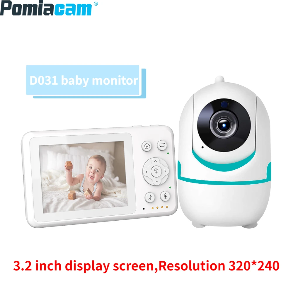 D031 Video Baby Monitor,3.2-inch Display,2X Zoom video image Baby Camera,Night Vision,2-Way Talk,1500mAh Battery