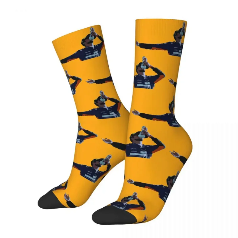 

Daniel Ricciardo Shoey Monza Accessories Crew Socks Sweat Absorbing High Quality Long Sock Super Soft for Mens Best Gifts