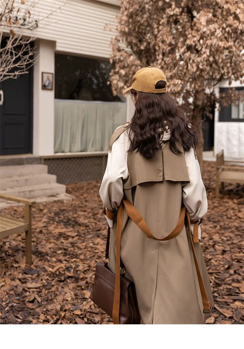 Khaki Trench Coat Back View