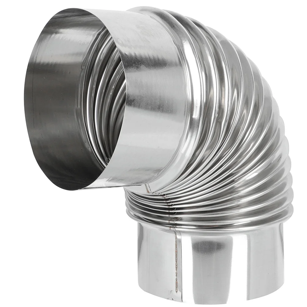 

Elbow Hose Inch Flue Stainless Steel Degree Chimney Log Burner Flue Metal Exhaust Outdoor Camping