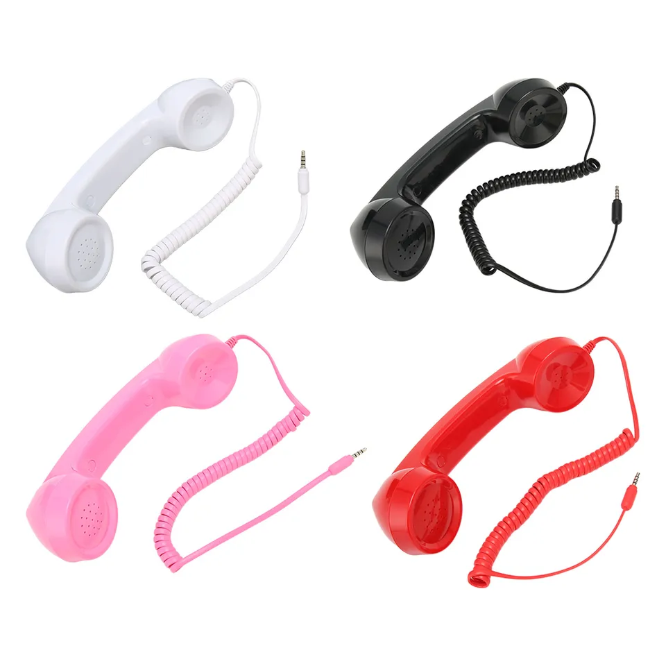 Retro Telephone Receiver Handset Multifunction Radiation Proof Handheld Cell Phone Receiver for Mobile Phones Computers
