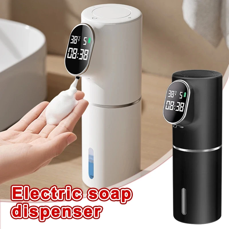 Soap Dispenser Hand Sanitizer Dispenser Refillable Bottle Soap Dispenser Bottle Foaming Soap Dispenser Refillable Plastic Bottles Foam Pump Bottle Smart Soap Foam dispenser 5 Gear Touchless 320ml Temperature Time Display Automatic Infrared Sensor