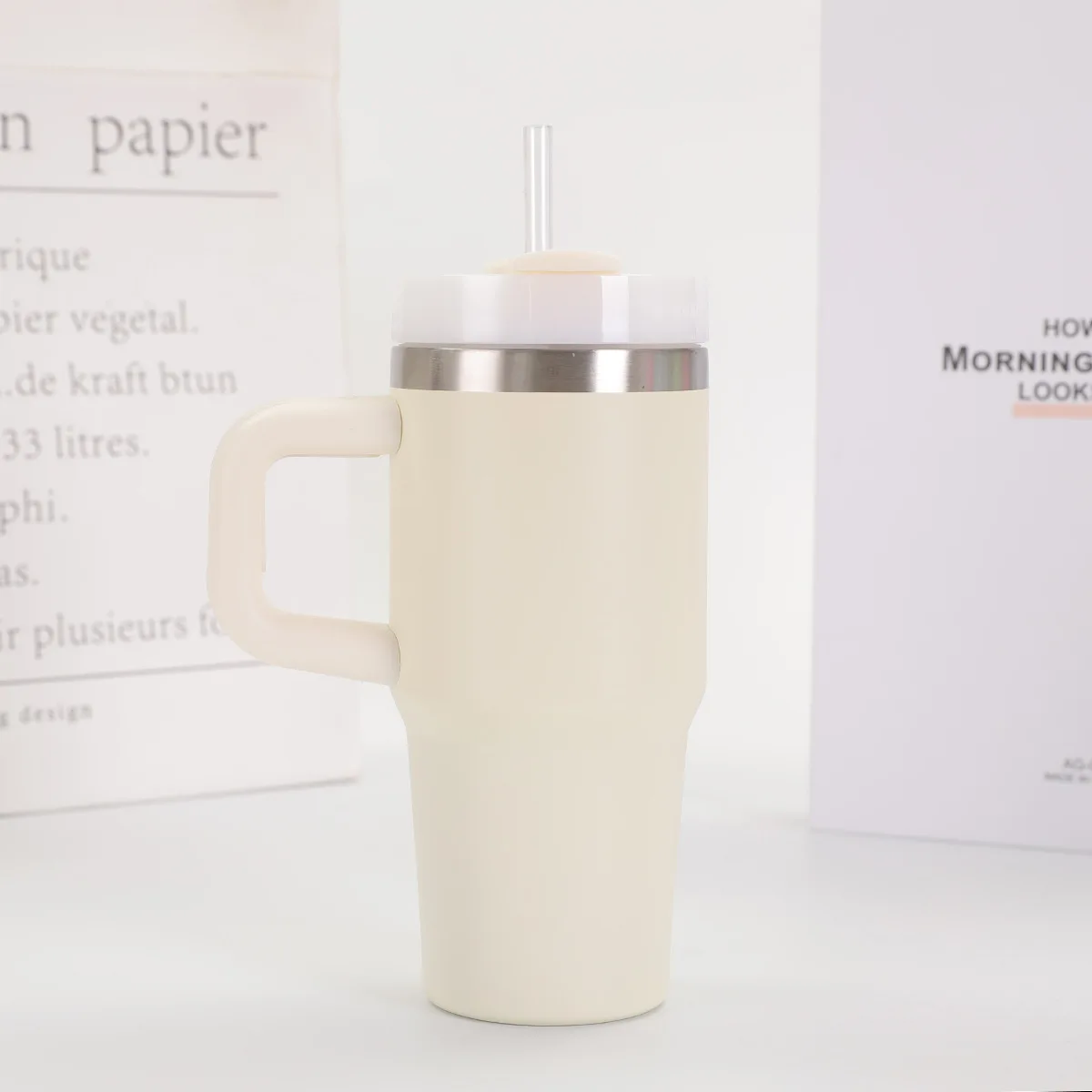 كوب سيارة 14 أونصة مع مقبض بطبقة مزدوجة كوب قهوة م...