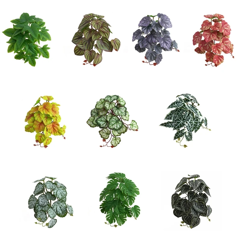 

Terrarium Plants Artificial Plant for Reptile Amphibian for Tank Pet Habitat Decorations Leaves 10 Sty