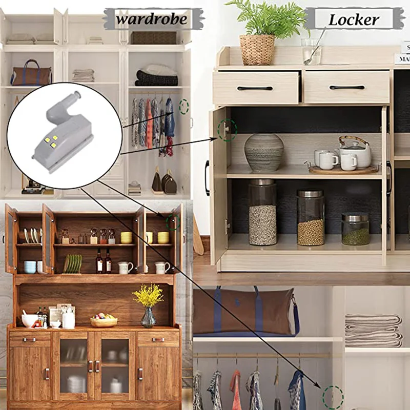 Auto Sensor On/Off LED Inner Hinge Lamp Cabinet Induction Lights Wardrobe Cupboard Sensor Lights Kitchen Warm/Cool White Lamps sensor led lights