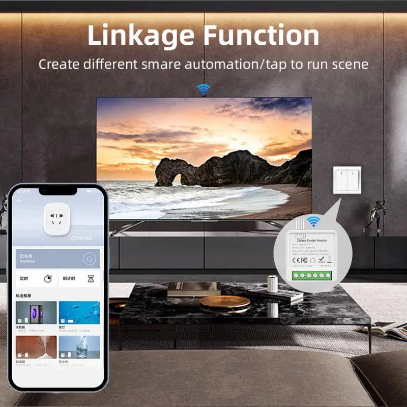 Tuya Zigbee-mini Switch Inteligente 16 10a Gang Controle Way Módulo de Automação Residencial Inteligente Vida Inteligente Via Alexa Google Home - Image 2