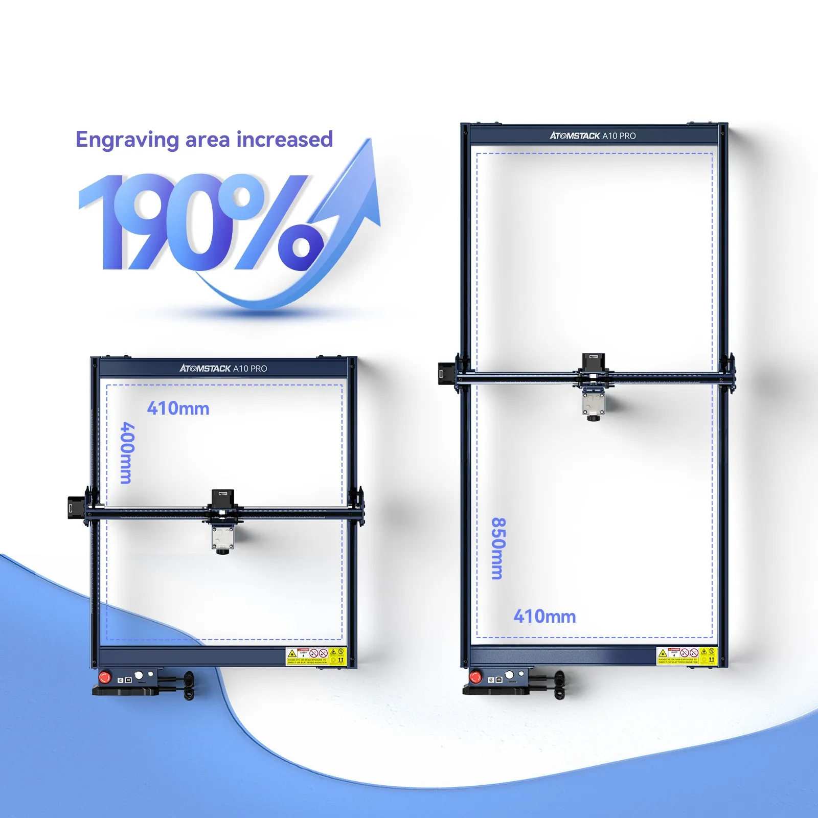 ATOMSTACK Engraving Area Expansion Kit for Extending A5/X7/A10/S10 Machines to 850x410mm V-slo Aluminum Shaft sculpfun engraver engraving area expansion kit for s6 s6pro s9 laser engraver size 410x950mm full metal structure quick assembly