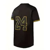 Men's Baseball Jersey Legend#24 Black Fashion Print Comfortable Sweatshirt Short Sleeve Button V-neck Shirt Men's Clothing 3
