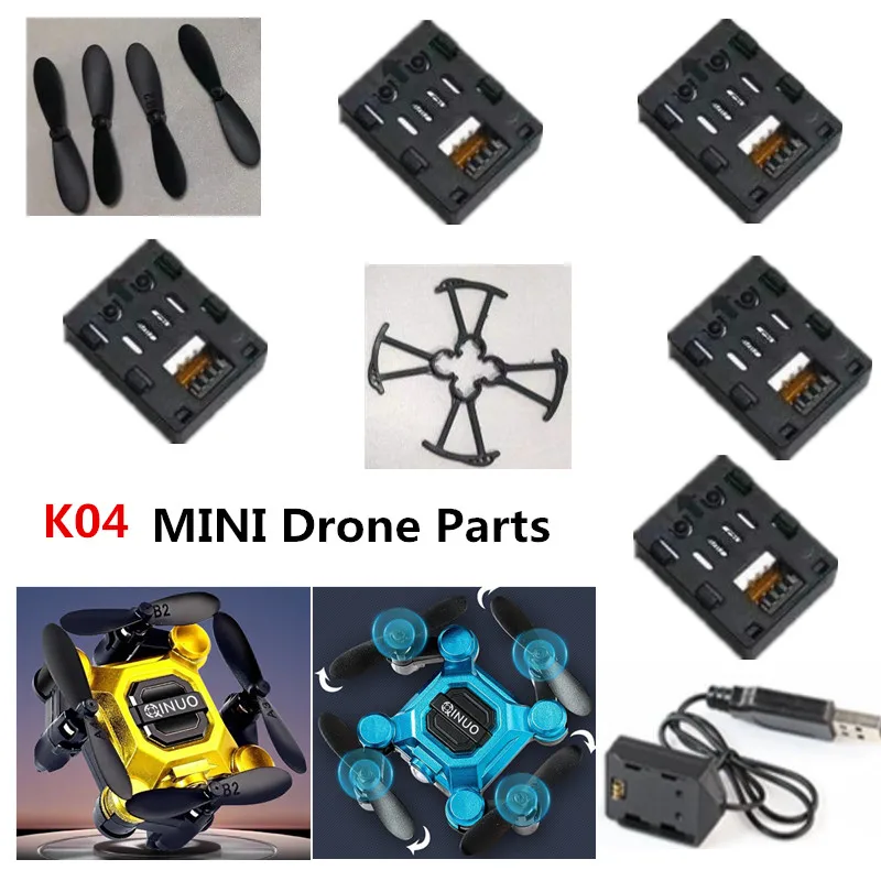 Mini drone selfie pliable 4K HD avec trois batteries posé sur une surface plane.