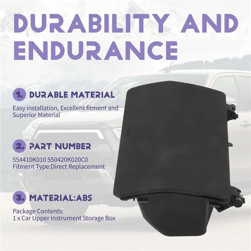 신형 자동차 대시보드 수납함 부품 55042-0K020-B0 토요타 하이럭스 비고 Mk6 Mk7 포튜너 상단 계기판 글로브 박스 550420K020-