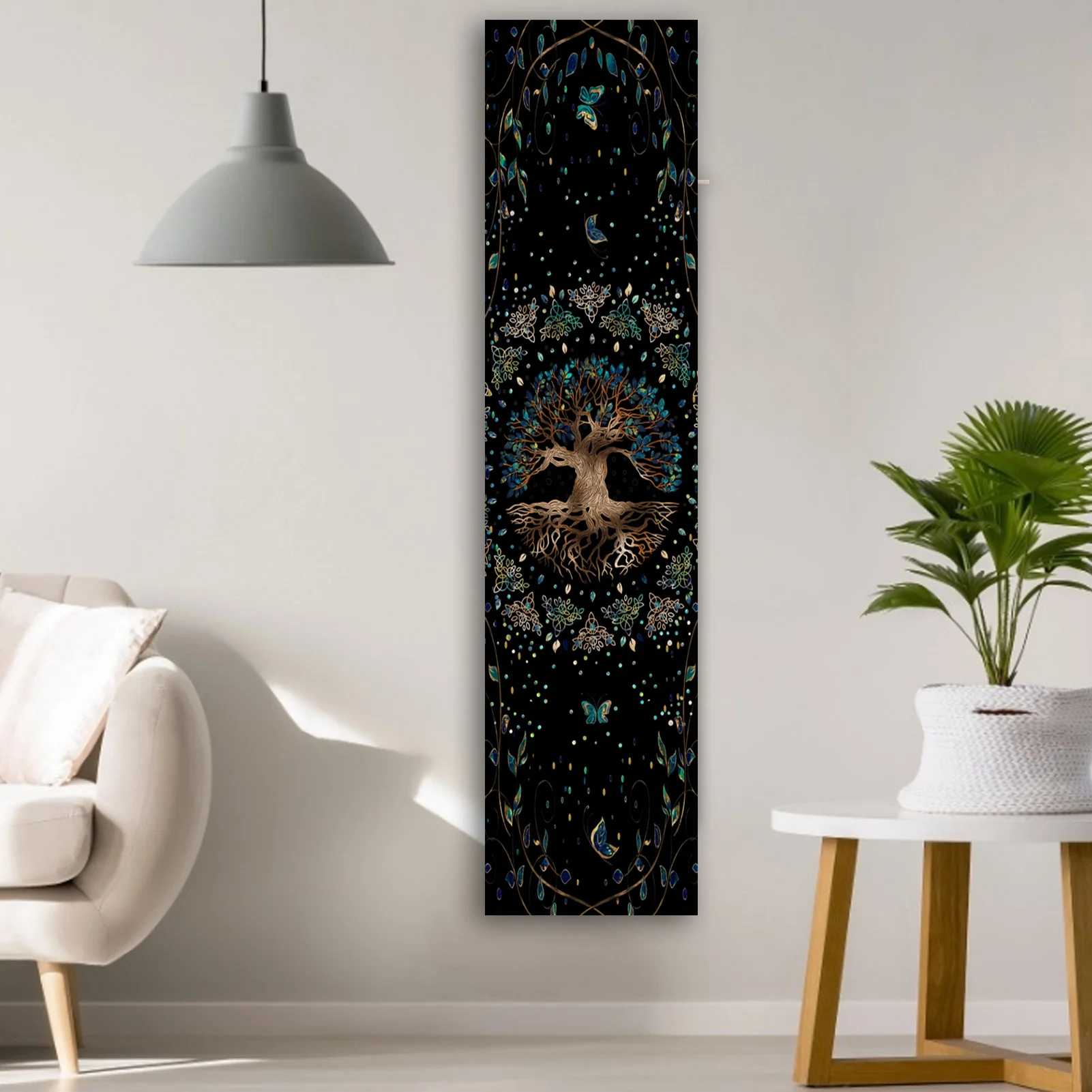 Faxdong Arazzo Decorativo Con Albero Della Vita, Luna E Stelle, Stile Retrò, 152x203 Cm, In Poliestere, Per Camera Da Letto, Soggiorno, Dormitorio.