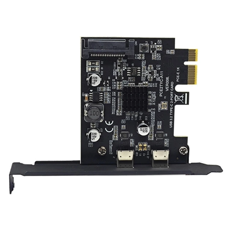 PCIE 1X to USB 3.2 GEN2 10Gbps Double Type 15Pin Expansion Cards for Desktop PC Computer ASM3142