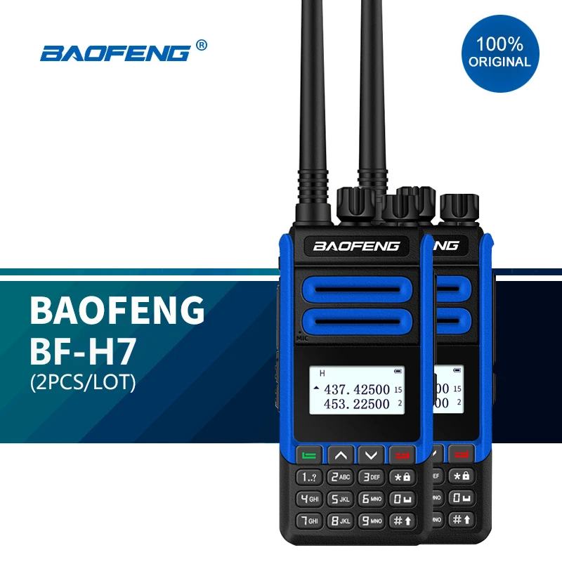 

2pcs/lot BF-H7 Walkie Talkie High Power 10W 10KM Dual Band Portable CB Handheld Ham 2 Way Radios hf Boafeng H7 Transceiver