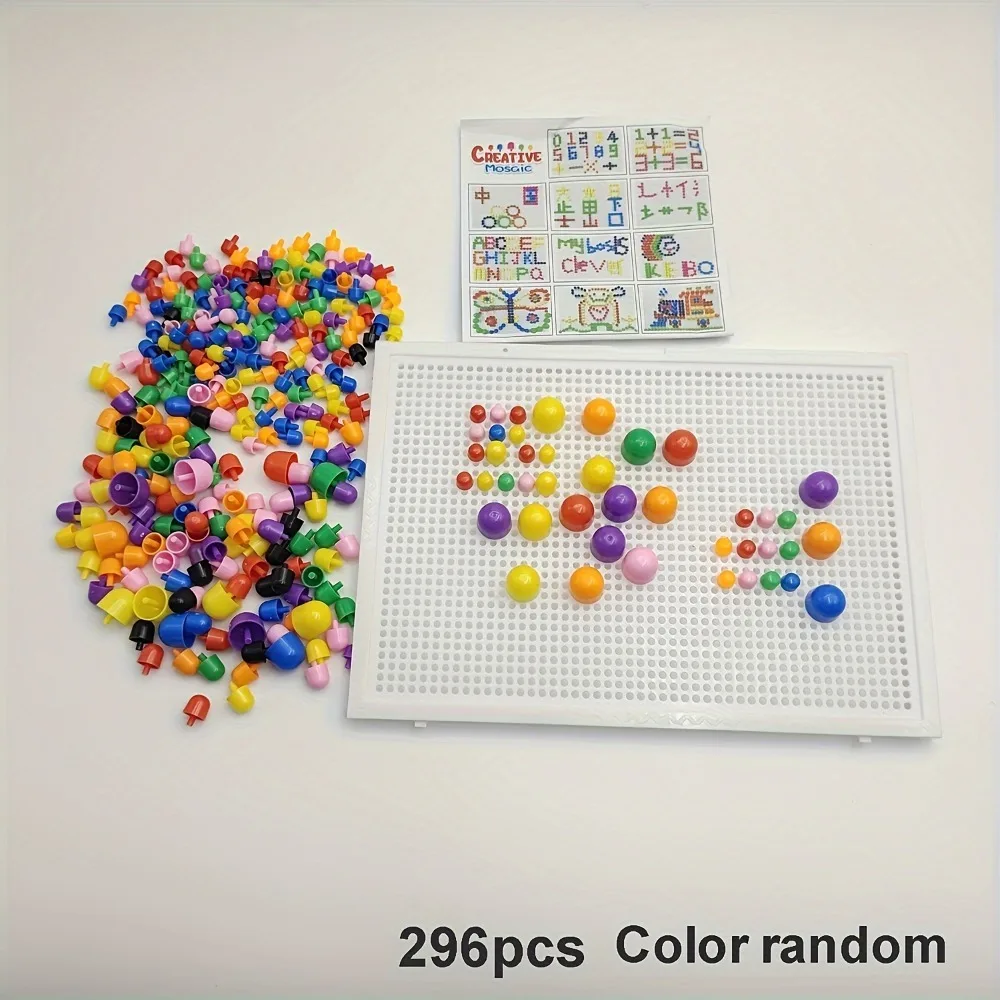 Mushroom Nails Plate Toys Puzzles Jigsaw Puzzle Creative Mosaic Pegboard Educational Toys Educational Building Block Diy Toys 6