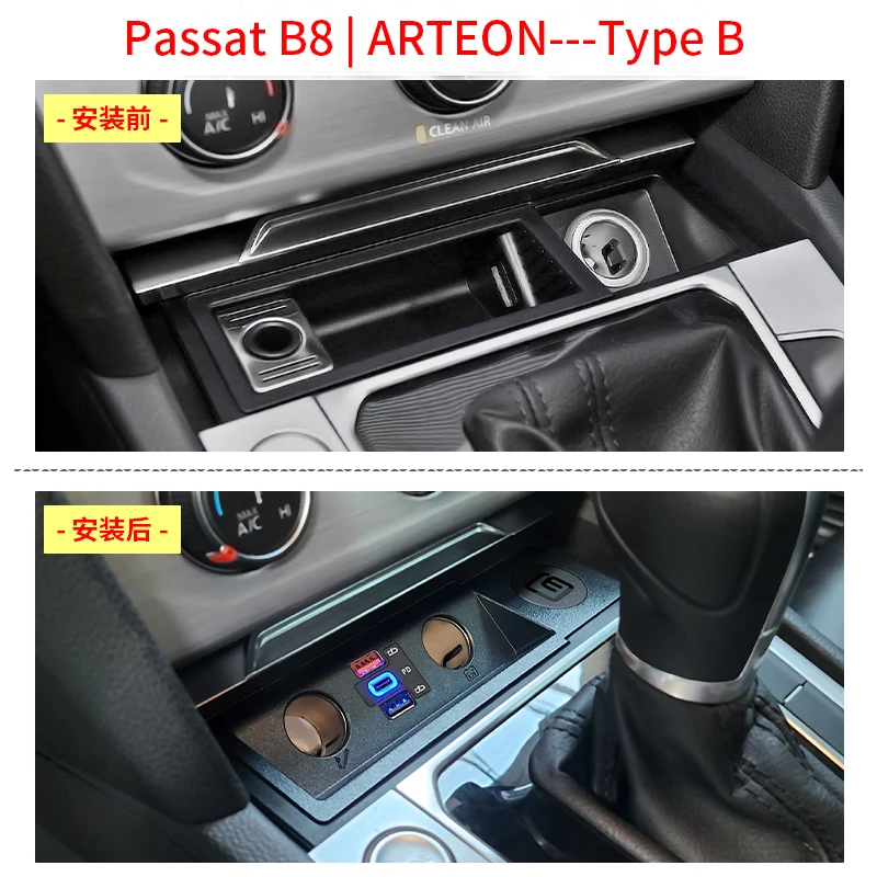 Passat 12v Usb Lighter Vw Cigarette Port B6/b7/b8 Car C Adapter - Charger Passat Dual 2008 Qc4.0 2.0t|vw