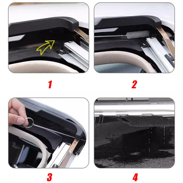 Brosses de nettoyage de tuyaux de voiture, trou de vidange de 3/5m, drague de vidange Flexible, brosse de nettoyage de toit ouvrant, outil de nettoyage de lavage de voiture, accessoires 2