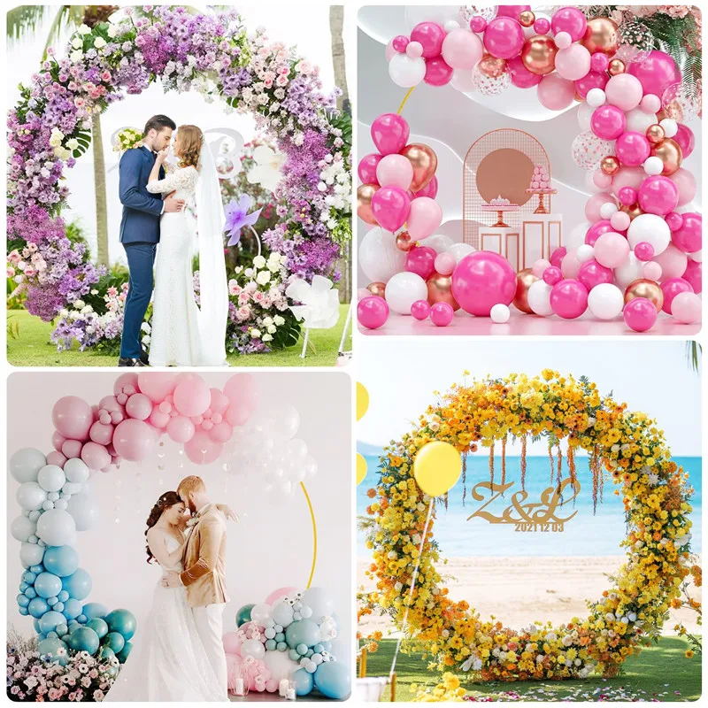 Metal Circle Stand Wedding Arche Round Balloon Arch Flower Gold Background Arch DIY Frame Birthday Party Baby Shower Decorati